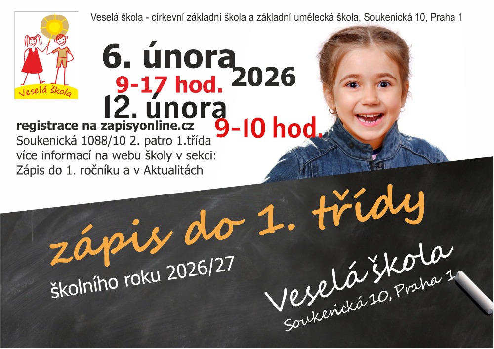 Spuštěna registrace pro zápis do 1. třídy ŠR 26-27