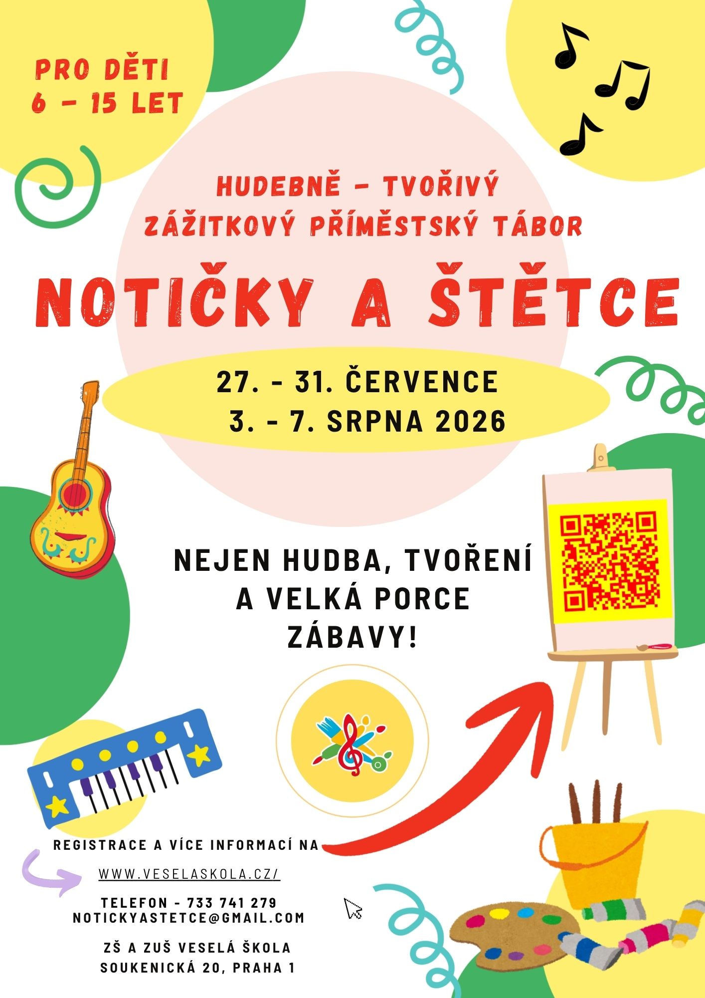 Notičky a štětce - hudebně tvořivý zážitkový příměstský tábor